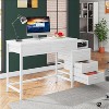 PAGED 51" Reversible Computer Desk Rustic Home Office Desk with Reversible 3-Drawer File Cabinet and 2 Integrated Drawers for Living Room - 4 of 4