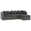 Garden Lounge Set Grey PE rattan, powder-coated steel, plastic vidaXL - 2 of 4