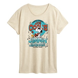 Women's - Peanuts - Joe Cool Woodstock Jammin' Jamboree Las Vegas Short Sleeve Graphic T-Shirt - 1 of 4