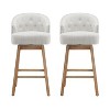 43"H Swivel Bar Stools Set of 2, Upholstered Accent Bar Height Chairs with Backrest, Footrest -ModernLuxe - 4 of 4