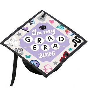 Big Dot of Happiness In My Grad Era - Graduation Cap Decorations Kit - Grad Cap Cover - 1 of 4