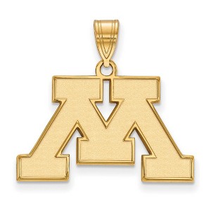 Black Bow Jewelry 14k Yellow Gold Plated Sterling Silver Minnesota Golden Gophers NCAA Medium Pendant - 1 of 3