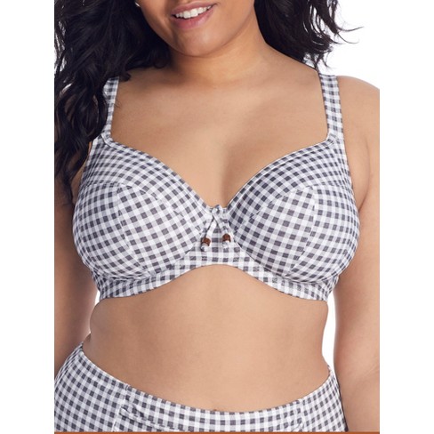 Elomi Women's Plus Size Checkmate Underwire Plunge Bikini Top - Es800302  44dd Grey Marl : Target
