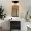 DORESshop 16 in. 2-Light Industrial Matte Black Bathroom Vanity Light, Open Globe Clear Glass Wall Sconce - 4 of 4