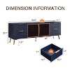 Bella Depot Modern TV Stand for TVs Up to 65" with Aluminum Frame Glass Door and Adjustable Metal Feet - 4 of 4