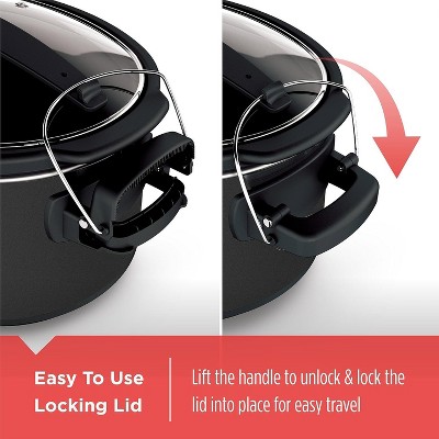 BLACK DECKER 7-Quart Slow Cooker, SCD4007, Chalkboard Exterior, Locking Lid, 3 Heat Settings, Removable Stoneware Crock