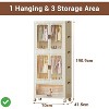 3 Tier Portable Wardrobe Closet w/Doors - Clothes Organizer w/Wheels Collapsible Wardrobe Closet with Hanging Rod - 2 of 4