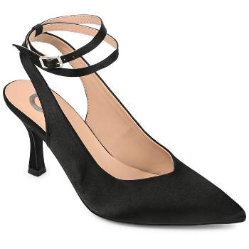 Journee Collection Womens Marcella Buckle Mid Stiletto Pointed Toe Pumps