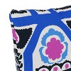 18"x18" Skyline Furniture Square Outdoor Throw Pillow Suzani Stripe Cobalt - 3 of 4