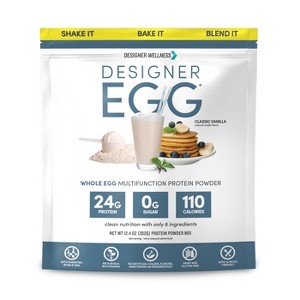 Designer Protein Egg Paleo and Keto Friendly Egg White & Yolk Protein Powder - Classic Vanilla - 12.4oz - 1 of 4