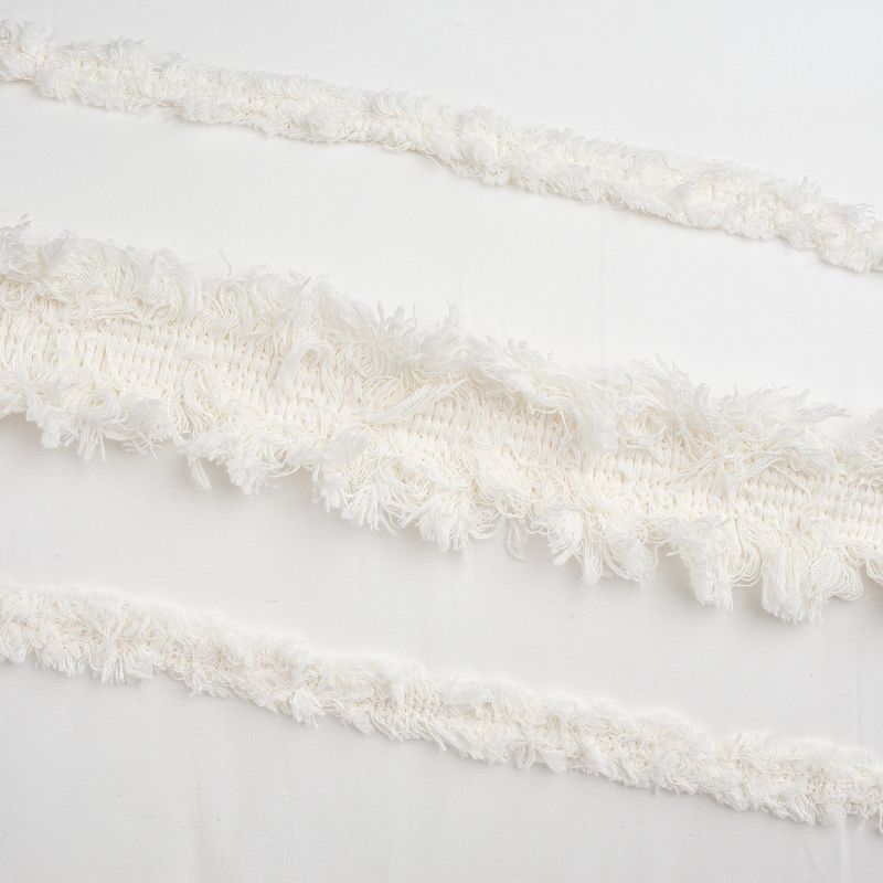Sweet Jojo Designs Fabric Ottoman Pouf Cover Unstuffed Boho Fringe Ivory - Insert Not Included, 6 of 7