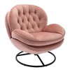 CAVINAS Velvet Upholstered Accent Chair, TV Chair, Swivel Chairs with Swivel Ottoman for Living Room, Wingback Chair, Lounge Armchairs - 3 of 4