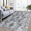 Area Rug – Soft Low-Pile Non-Slip Carpet | Distressed Contemporary Throw Rug: Stain Resistant for Living Room, Bedroom, Office & Dining Room - 3 of 4