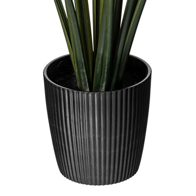 Tiny Green Faux Philodendron in Black Plastic Pot