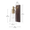 Globe Electric Dark Wood Toned Wall Sconce with Matte Brass Accents and Seeded Glass Shade - 3 of 4