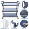 3-Shelf Heavy Duty Utility Cart with Wheels,Durable Rolling Cart for Restaurant,Kitchen,Warehouse Use,Lockable 360° Swivel Casters Service Cart - 3 of 4