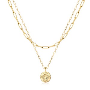 Turandoss 18K Gold Coin Layered Necklaces for Women Trendy - Dainty Coin Stacked Pedant Necklace Snake Chain, Gold Jewelry for Women, Christmas Gifts - 1 of 4