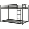 Sapphtopaz Metal Bunk Bed with Guardrail & Ladder,Space-Saving Low Floor Bunk Bed Frame with Sturdy Frame for Adults,Teen,Bedroom - 4 of 4