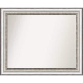 33" x 27" Non-Beveled Salon Silver Wall Mirror - Amanti Art