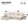 107" Convertible Modular L-Shaped Sectional Sofa with Pull-Out Sofa Bed, Storage Ottoman, and Charging Prots - 4 of 4