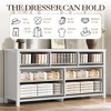 3 Drawer Dresser for Bedroom, Wooden Chest of Drawers with Gold Handles, Media Console Table TV Stand, Freestanding Closet Dresser for Living Room - 4 of 4