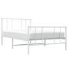 vidaXL White Twin XL Metal Bed Frame with Headboard & Slats, No Mattress, Easy Assembly - 4 of 4