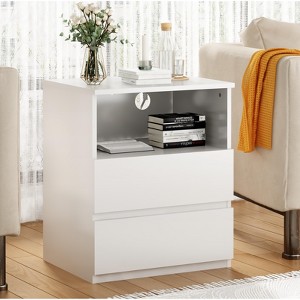 Lyngins 2 Drawers Nightstand with Fast USB C Charging Station,End Table for Bedroom,Living Room - 1 of 4