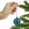Delaware State University Primary Logo Mini Small Tiny Wood Christmas Tree Holiday Ornament - 3 of 4