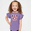 Valentine Raccoon With Bubblegum - Flutter Sleeve Graphic T-Shirt - 3 of 4