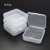 Unique Bargains Square Clear Storage Container with Hinged Lid for Beads Craft 6 Pcs - 3 of 4