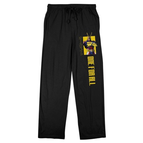 My Hero Academia All Might One For All Men's Black Sleep Pajama Pants ...