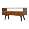 HomeRoots 35" Chestnut Solid Wood Enclosed and Open Storage TV Stand - 4 of 4