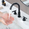 Cobbe 3-Hole 8-Inch Widespread Bathroom Faucet Two-Handle Bathroom Sink Faucet with Pop-Up Drain Matte Black - 3 of 4