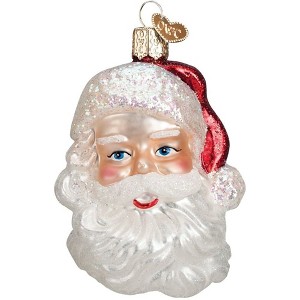 Old World Christmas Glass Blown Ornament, Mid Century Santa Head - 1 of 1