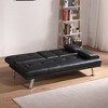 67" Multi-functional Leather Folding Sofa Bed With Coffee Table, Upholstered Loveseat With Adjustable Backrest - 2 of 4