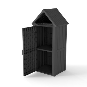 Decksplore 1.67 ft. W x 2.16 ft. D Outdoor Storage Resin Shed Lockable Resin Garden Shed for Backyard(21.12 cu ft） - 1 of 4