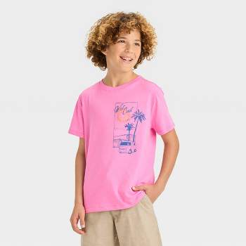 Boys' Short Sleeve 'West Coast' Graphic T-Shirt - Cat & Jack™ Pink