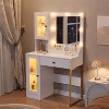 Makeup Vanity Desk with Mirror,RGB Lights,Charging Station,Storage Drawers - 4 of 4