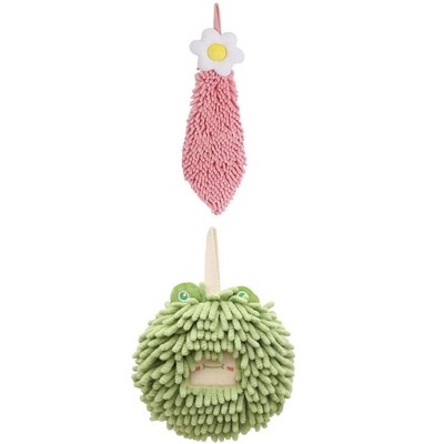REGALWOVEN 2 Packs Soft Absorbent Cute Decorative Chenille Hand Towel for Bathroom 6" x 15"/7" x 7"