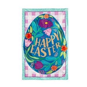 Happy Easter Egg Applique House Flag - 1 of 1