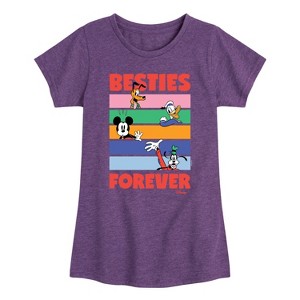 Girls' - Disney - Pluto, Donald Duck, Mickey & Goofy Fitted Short Sleeve Graphic T-Shirt - 1 of 4