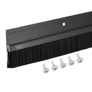 Unique Bargains Aluminum Nylon Door Brush Bottom Sweeps 35.46" x 2.09" Black 1 Pc - 1 of 4