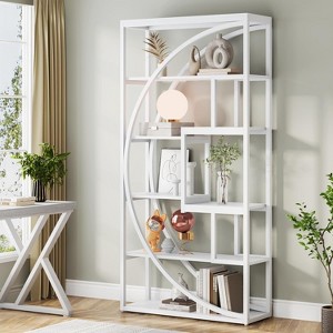 ORRD Industrial Etagere Bookshelf, 70.47" Tall 5-Tier Vintage Gray Open Shelf with 8 Storage Tiers & Metal Frame for Living Room & Bedroom - 1 of 4