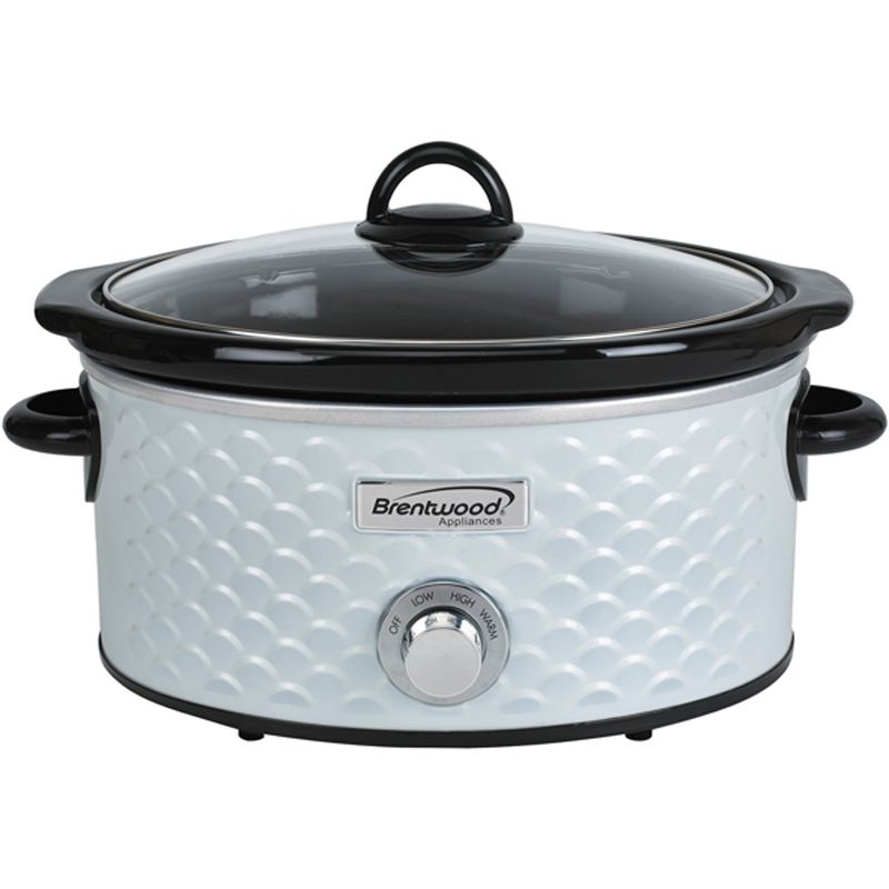 Brentwood 4.5-Quart Scallop Pattern Slow Cooker, 1 of 9