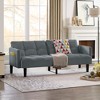 TiramisuBest Velvet Futon Couch, Convertible Folding Sofa Bed, Tufted Couch for Apartment, Space-Saving Design, Black - 2 of 4
