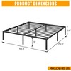 14 Inch Metal Platform Full Bed Frame with Storage, Steel Slat Support and Mattress Foundation, No Box Spring Needed, Black (Full) - 3 of 4