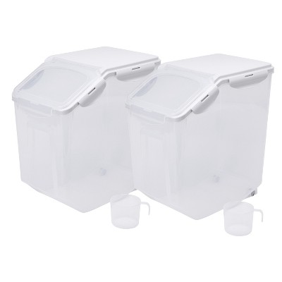 HomeStock 30 LB Rice Storage Container with Measuring Cup, BPA free