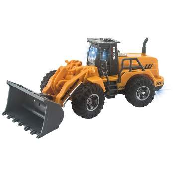 Link 1:30 RC Bulldozer Construction Vehicle Radio Control Truck Toy With 5 Channels | Yellow