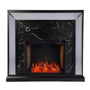 Trandling Mirrored Faux Marble Fireplace - SEI - 1 of 4