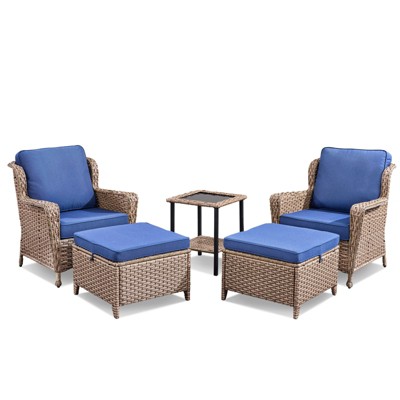 Buenhomino Wicker Patio Conversation Set – Outdoor Seating Group with Cushions